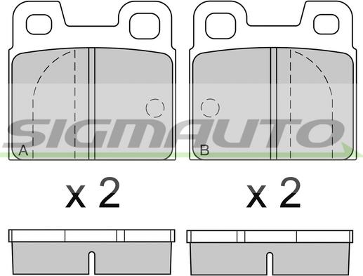 SIGMAUTO SPA090 - Тормозные колодки, дисковые, комплект www.autospares.lv