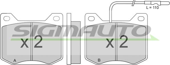 SIGMAUTO SPA014 - Тормозные колодки, дисковые, комплект www.autospares.lv