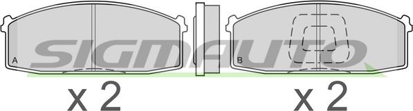 SIGMAUTO SPA199 - Brake Pad Set, disc brake www.autospares.lv