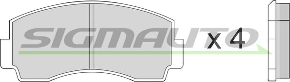 SIGMAUTO SPA168 - Тормозные колодки, дисковые, комплект www.autospares.lv