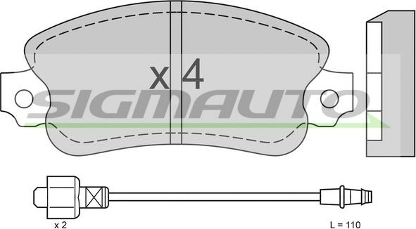 SIGMAUTO SPA127 - Bremžu uzliku kompl., Disku bremzes autospares.lv