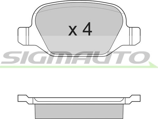 SIGMAUTO SPA890 - Bremžu uzliku kompl., Disku bremzes www.autospares.lv