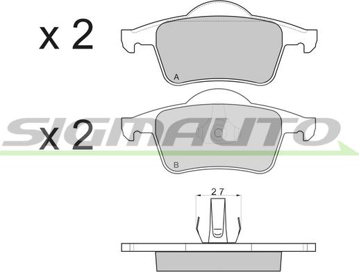 SIGMAUTO SPA843 - Brake Pad Set, disc brake www.autospares.lv