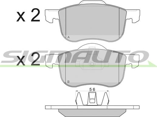 SIGMAUTO SPA842 - Bremžu uzliku kompl., Disku bremzes www.autospares.lv