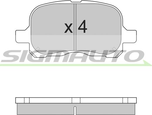 SIGMAUTO SPA859 - Тормозные колодки, дисковые, комплект www.autospares.lv