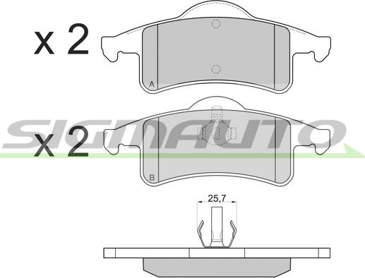 SIGMAUTO SPA855 - Bremžu uzliku kompl., Disku bremzes www.autospares.lv