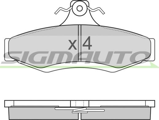 SIGMAUTO SPA851 - Тормозные колодки, дисковые, комплект www.autospares.lv