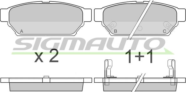 SIGMAUTO SPA800 - Brake Pad Set, disc brake www.autospares.lv