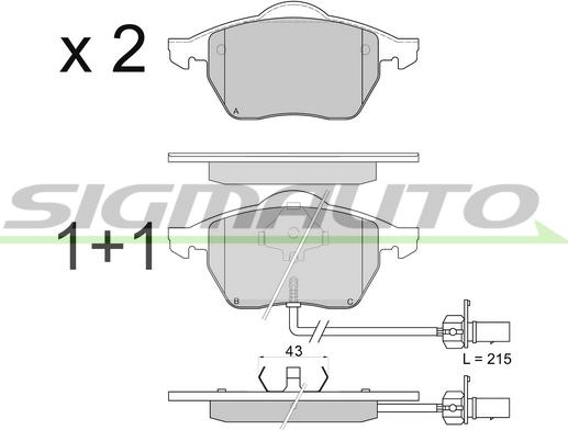 SIGMAUTO SPA816 - Brake Pad Set, disc brake www.autospares.lv