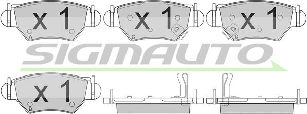 SIGMAUTO SPA812 - Bremžu uzliku kompl., Disku bremzes autospares.lv