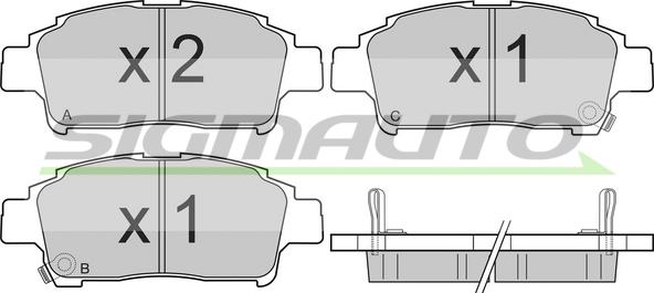 SIGMAUTO SPA839 - Тормозные колодки, дисковые, комплект www.autospares.lv