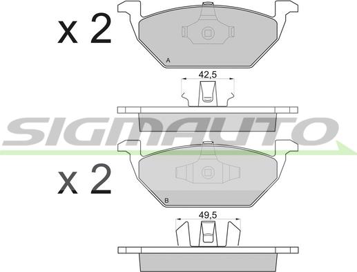 SIGMAUTO SPA835 - Brake Pad Set, disc brake www.autospares.lv