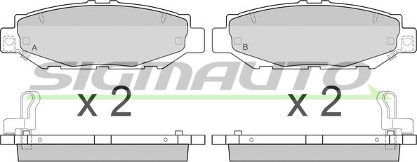 SIGMAUTO SPA831 - Brake Pad Set, disc brake www.autospares.lv