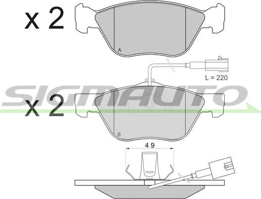 SIGMAUTO SPA838 - Bremžu uzliku kompl., Disku bremzes autospares.lv