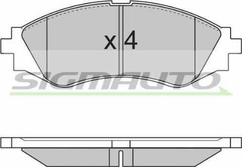 SIGMAUTO SPA833 - Тормозные колодки, дисковые, комплект www.autospares.lv