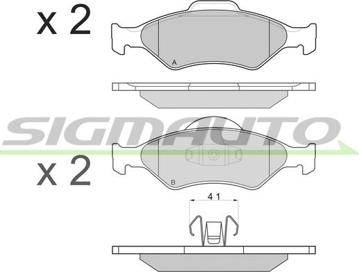 SIGMAUTO SPA873 - Тормозные колодки, дисковые, комплект www.autospares.lv