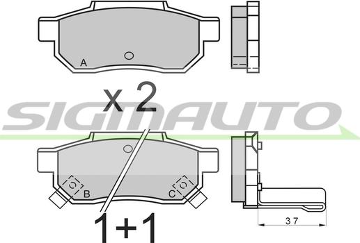 SIGMAUTO SPA396 - Bremžu uzliku kompl., Disku bremzes autospares.lv