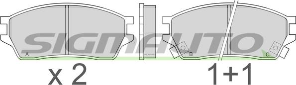 SIGMAUTO SPA392 - Brake Pad Set, disc brake www.autospares.lv