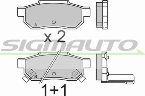 SIGMAUTO SPA397 - Bremžu uzliku kompl., Disku bremzes www.autospares.lv