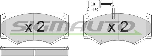 SIGMAUTO SPA341 - Bremžu uzliku kompl., Disku bremzes autospares.lv