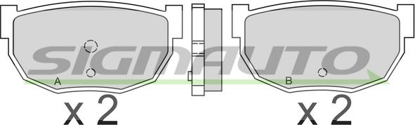 SIGMAUTO SPA304 - Тормозные колодки, дисковые, комплект www.autospares.lv