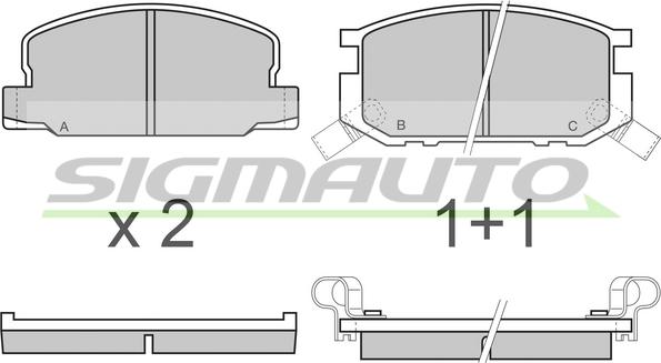 SIGMAUTO SPA308 - Bremžu uzliku kompl., Disku bremzes autospares.lv