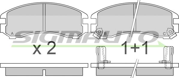 SIGMAUTO SPA332 - Тормозные колодки, дисковые, комплект www.autospares.lv