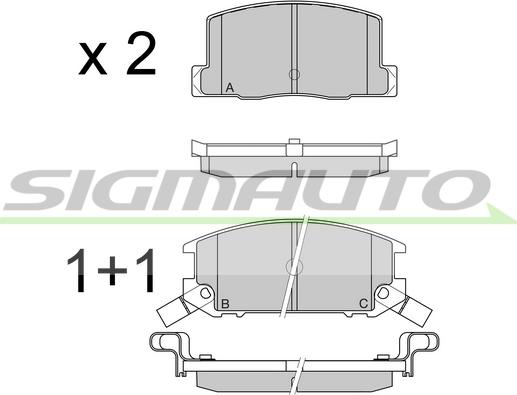 SIGMAUTO SPA325 - Bremžu uzliku kompl., Disku bremzes www.autospares.lv