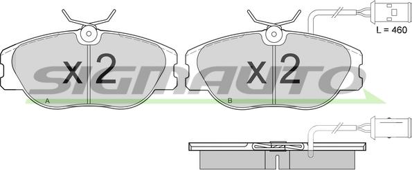 SIGMAUTO SPA374 - Brake Pad Set, disc brake www.autospares.lv