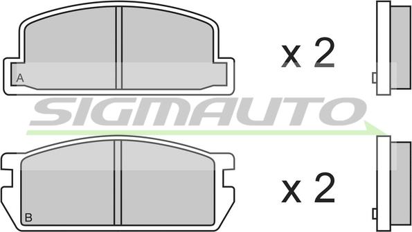 SIGMAUTO SPA298 - Bremžu uzliku kompl., Disku bremzes autospares.lv