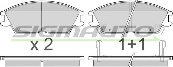 SIGMAUTO SPA293 - Bremžu uzliku kompl., Disku bremzes autospares.lv