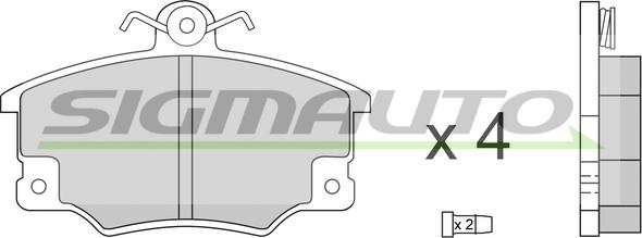 SIGMAUTO SPA268 - Тормозные колодки, дисковые, комплект www.autospares.lv