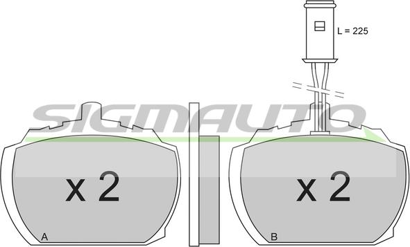 SIGMAUTO SPA207 - Bremžu uzliku kompl., Disku bremzes autospares.lv