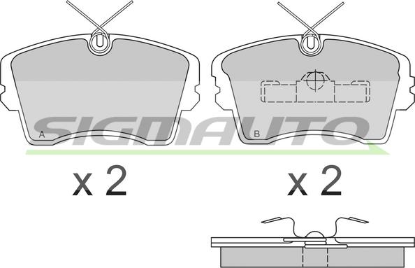 SIGMAUTO SPA283 - Тормозные колодки, дисковые, комплект www.autospares.lv