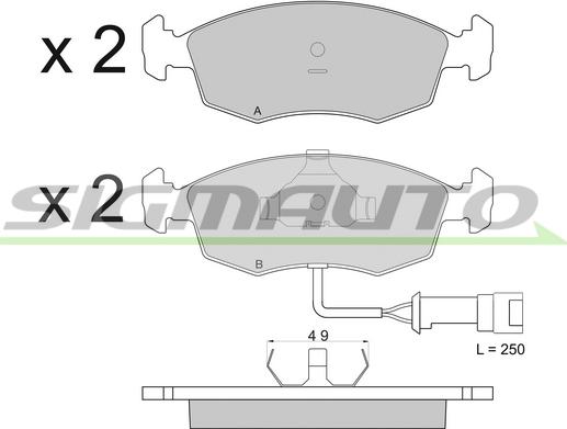 SIGMAUTO SPA282 - Bremžu uzliku kompl., Disku bremzes autospares.lv