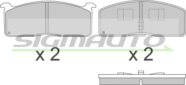 SIGMAUTO SPA239 - Bremžu uzliku kompl., Disku bremzes www.autospares.lv