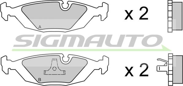 SIGMAUTO SPA236 - Bremžu uzliku kompl., Disku bremzes autospares.lv