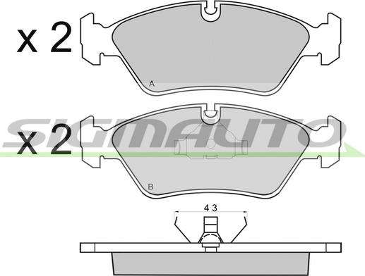 SIGMAUTO SPA231 - Bremžu uzliku kompl., Disku bremzes autospares.lv