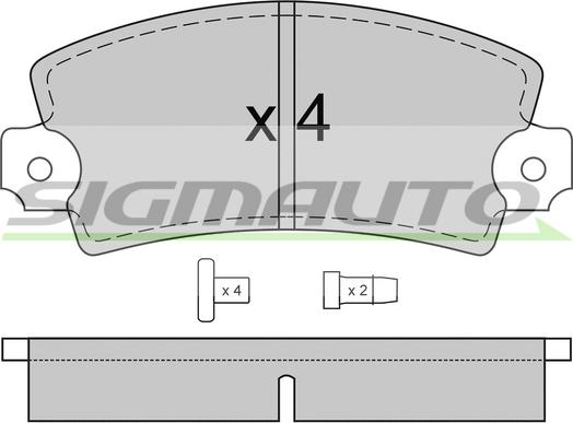 SIGMAUTO SPA220 - Bremžu uzliku kompl., Disku bremzes autospares.lv