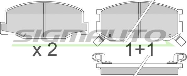 SIGMAUTO SPA272 - Brake Pad Set, disc brake www.autospares.lv