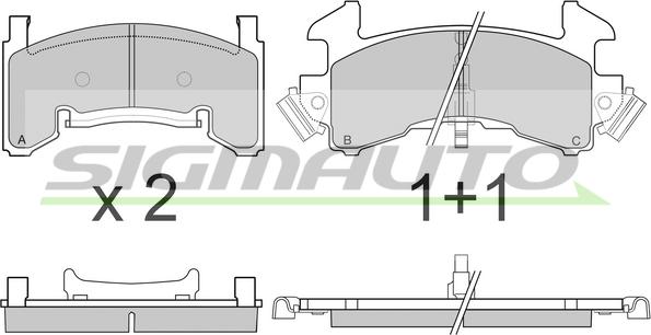 SIGMAUTO SPA796 - Brake Pad Set, disc brake www.autospares.lv