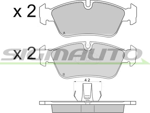 SIGMAUTO SPA745 - Brake Pad Set, disc brake www.autospares.lv