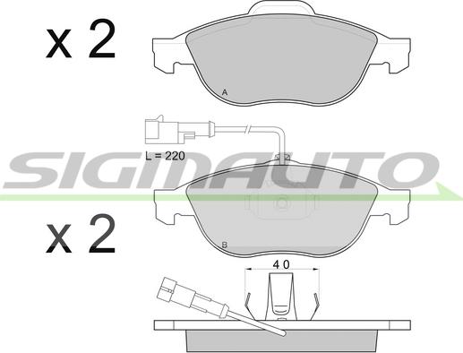 SIGMAUTO SPA746 - Тормозные колодки, дисковые, комплект www.autospares.lv