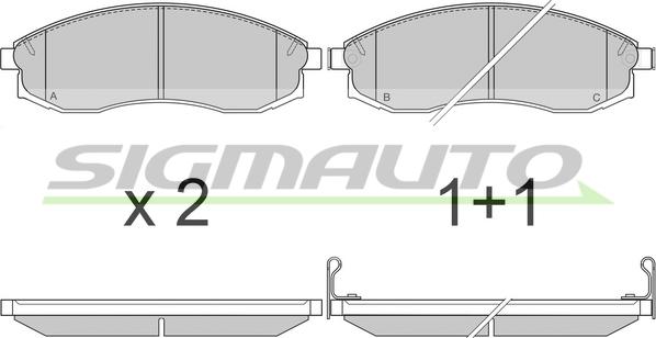 SIGMAUTO SPA743 - Brake Pad Set, disc brake www.autospares.lv