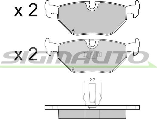 SIGMAUTO SPA710 - Brake Pad Set, disc brake www.autospares.lv