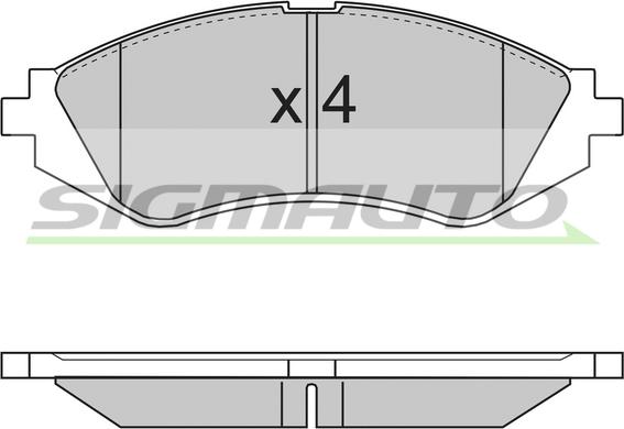 SIGMAUTO SPA718 - Тормозные колодки, дисковые, комплект www.autospares.lv