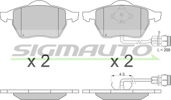 SIGMAUTO SPA733 - Brake Pad Set, disc brake www.autospares.lv