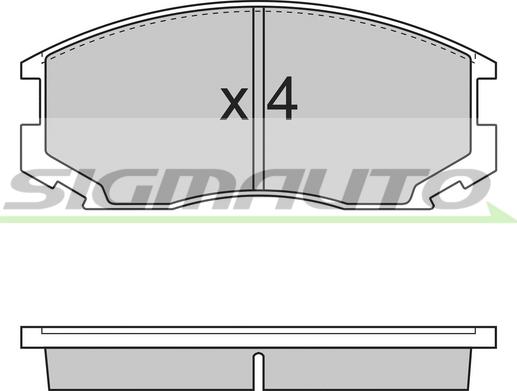 SIGMAUTO SPA732 - Тормозные колодки, дисковые, комплект www.autospares.lv