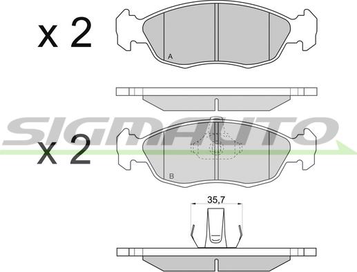 SIGMAUTO SPA729 - Brake Pad Set, disc brake www.autospares.lv