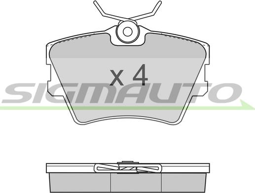 SIGMAUTO SPA724 - Тормозные колодки, дисковые, комплект www.autospares.lv